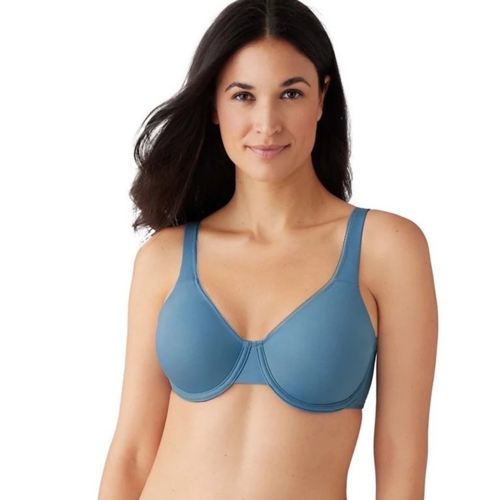 Wacoal High Standards Underwire Bra Blue Size 34DD 855352